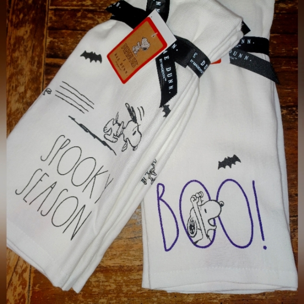 Rae Dunn x peanuts mix set kitchen hand towels one of each design